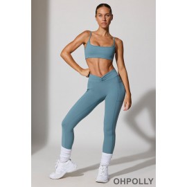 Oh Polly Promo Code - Petite Full Length Leggings with Pockets in Slate Blue